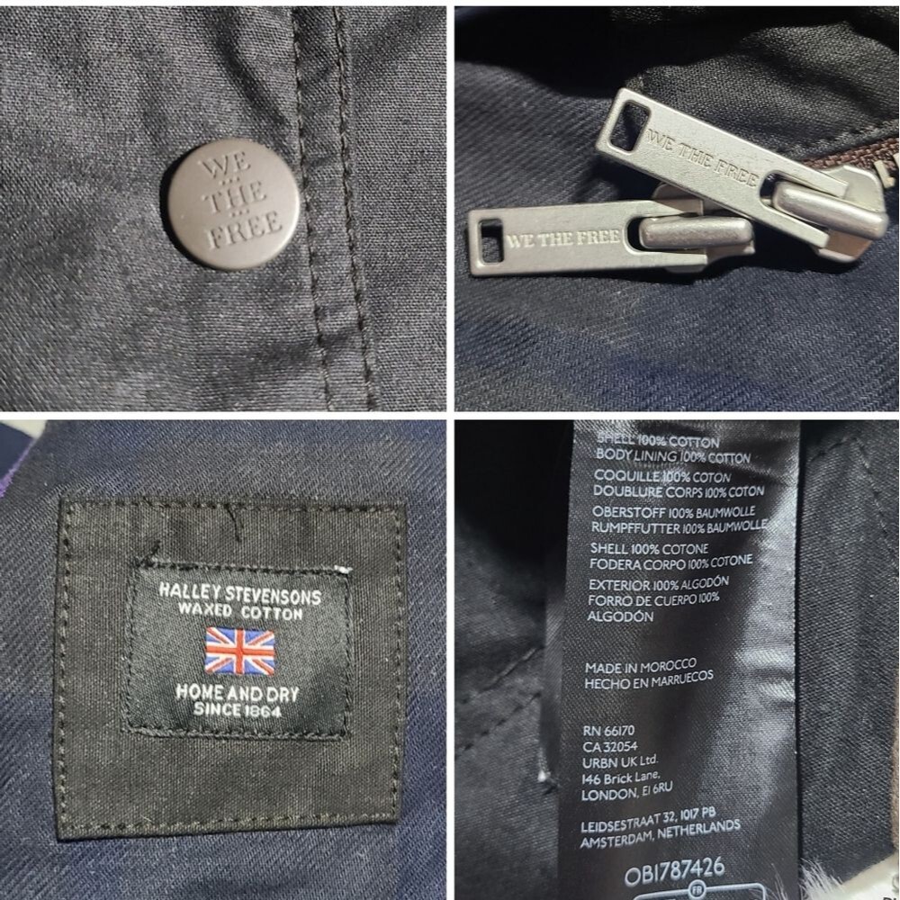 Free People Black Utility Jacket with Cream Lining - Picture 14 of 14